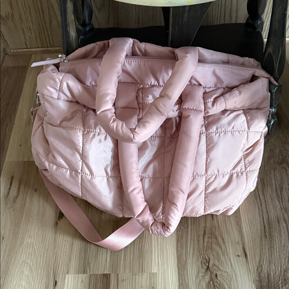 Isaac Mizrahi Pink Quilted Travel Bag